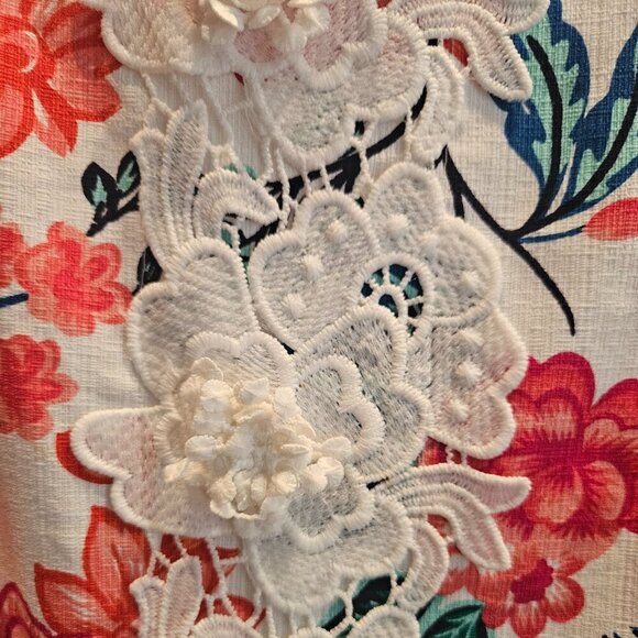 ELIZA J Floral Dress Wedding Summer Colorful SLEEVELESS SHEATH 14 embroidery - Picture 4 of 7